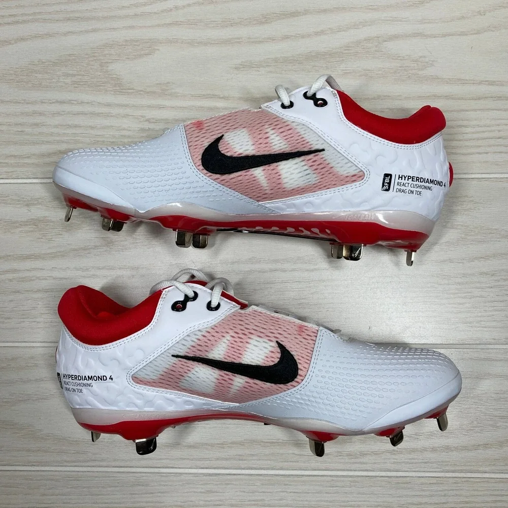 Nike Hyperdiamond 4 Elite Softball Cleat Red White Women's Size 11.5 CZ5917-105